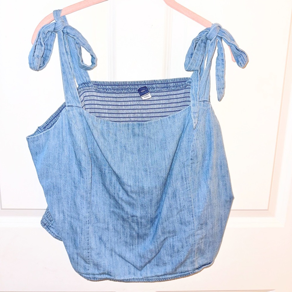 Old Navy Jean Tank Top Crop Top